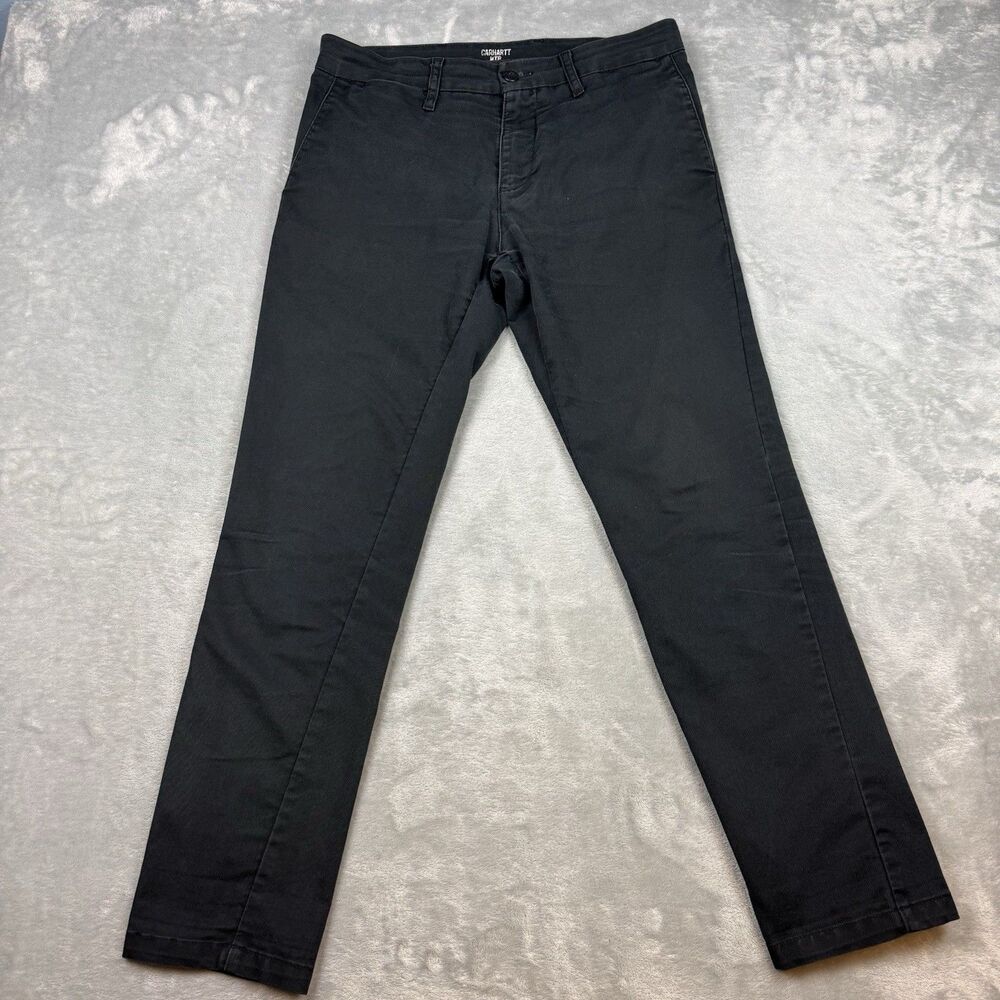 Carhartt WIP Sid Pant Black 32x30 Slim Taper Chino Work Pants Stretch